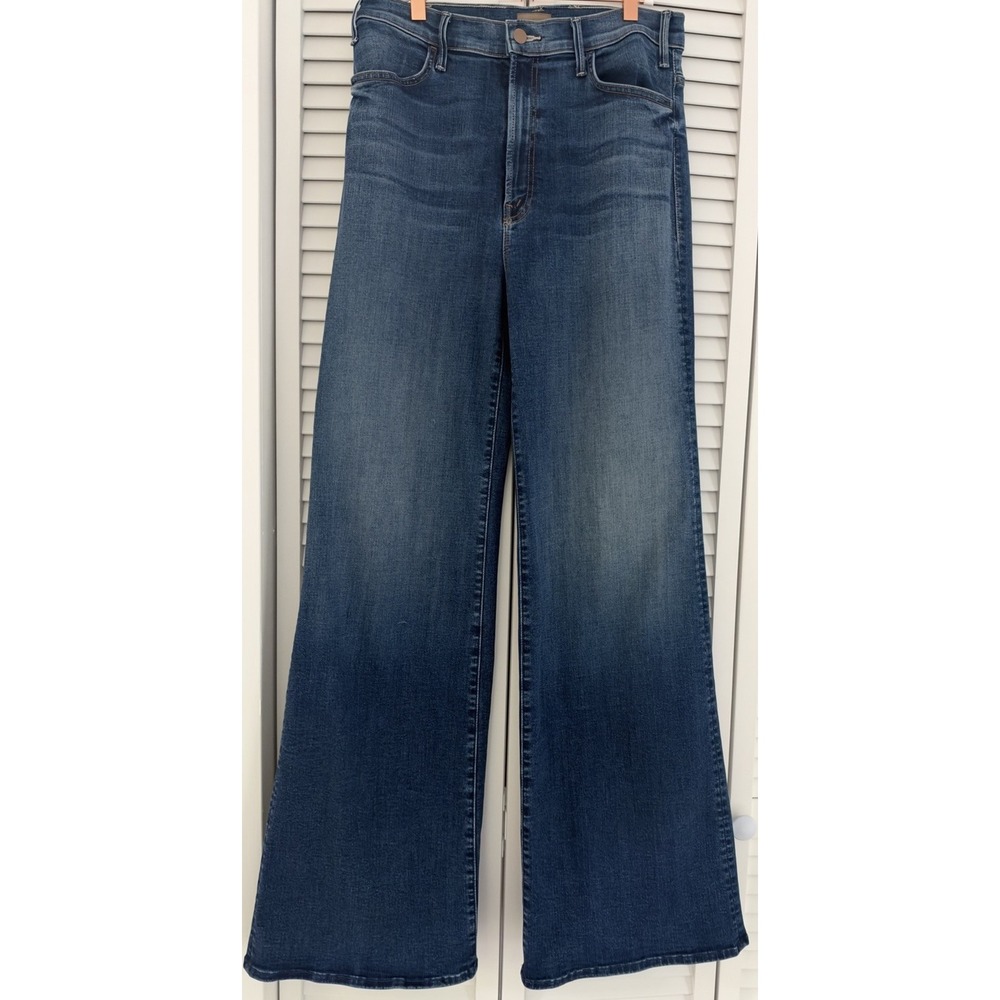 Mother Jeans The Hustler Roller Heel Size 33 High Rise Wide Leg High Fidelity